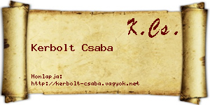 Kerbolt Csaba névjegykártya